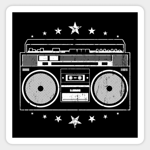 Old School Beats - Retro Hip Hop Boombox Sticker by NeonSunset